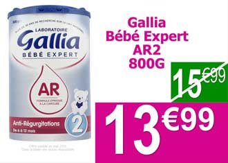 GALLIA Lait Bébé Expert  AR2 800 g