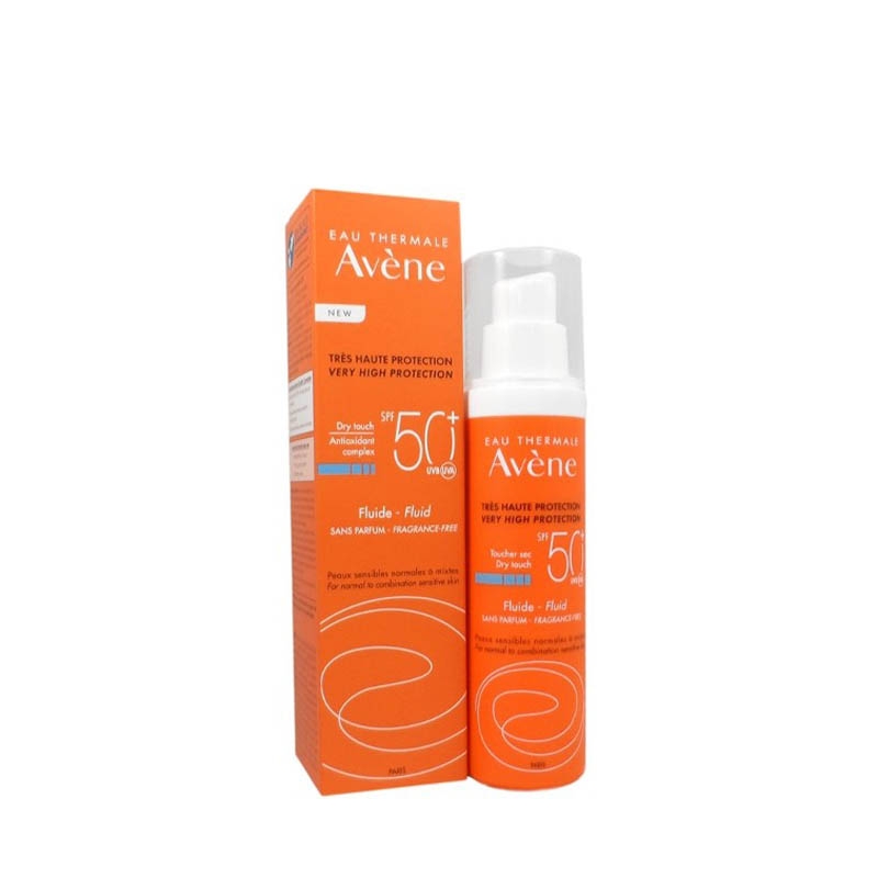 AVENE SOLAIRE SPF50+ Fluide sans parfum Flacon Pompe de 50ml